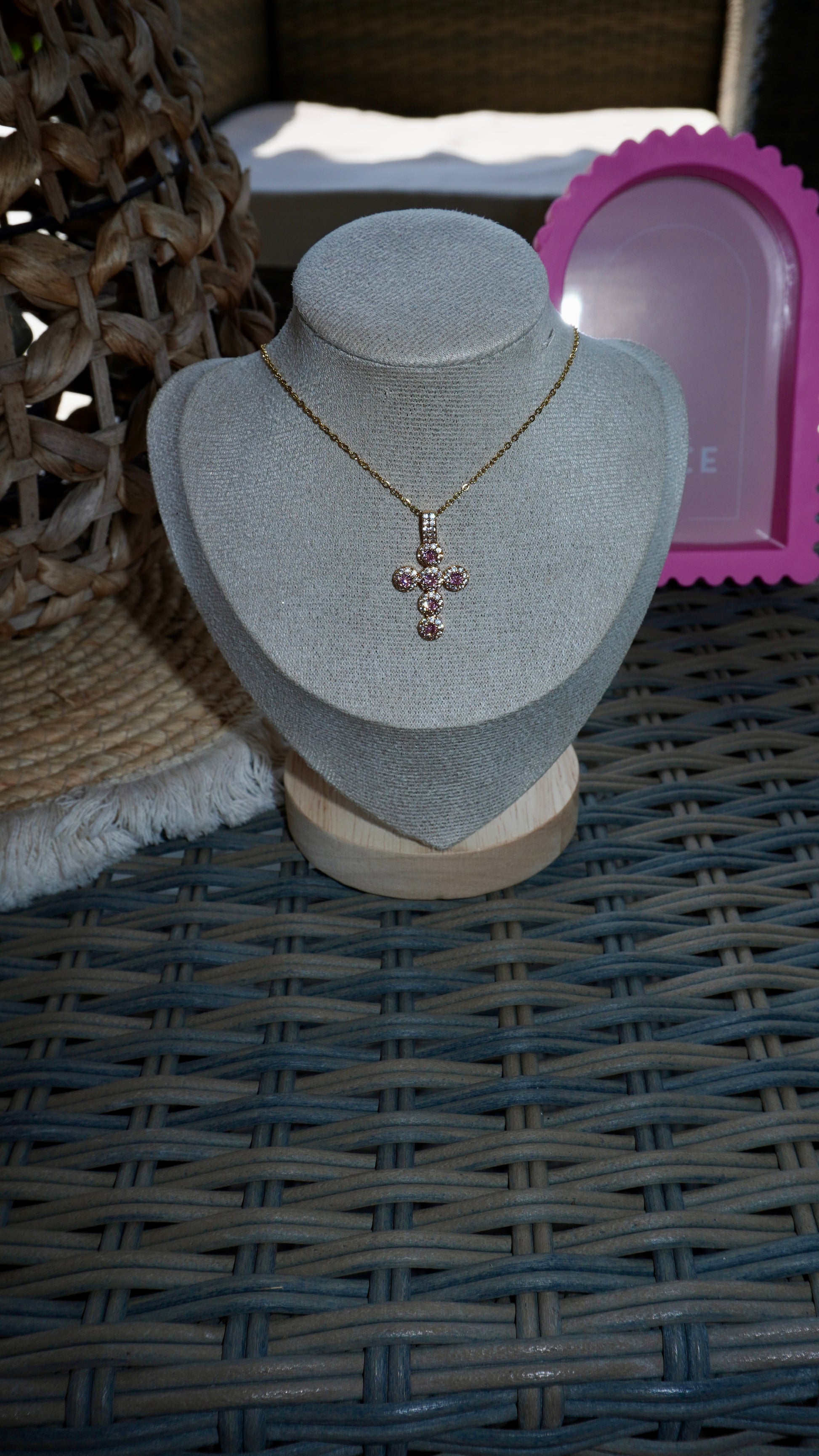 Collana Croce Rory pink