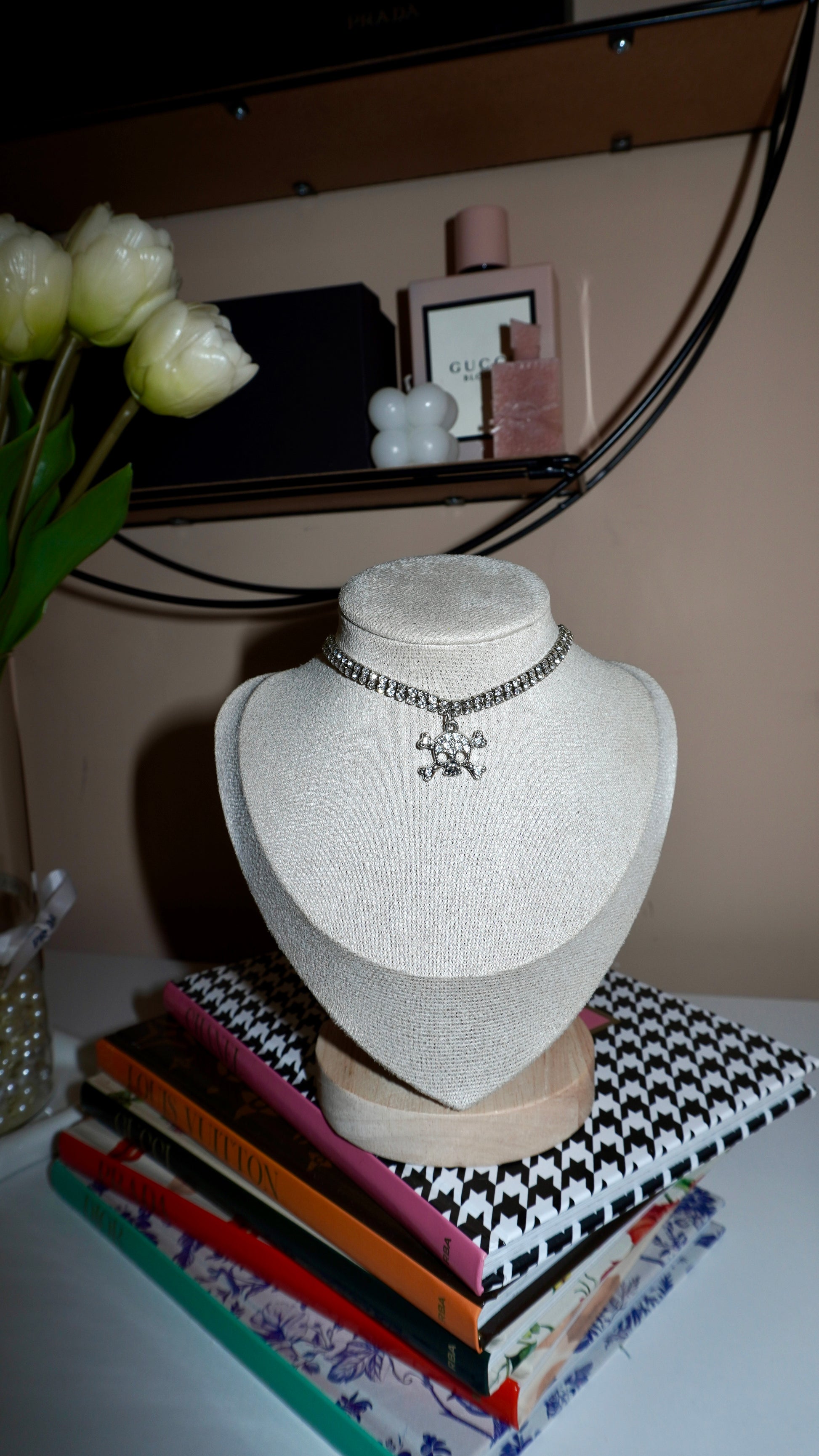 Chocker teschio silver