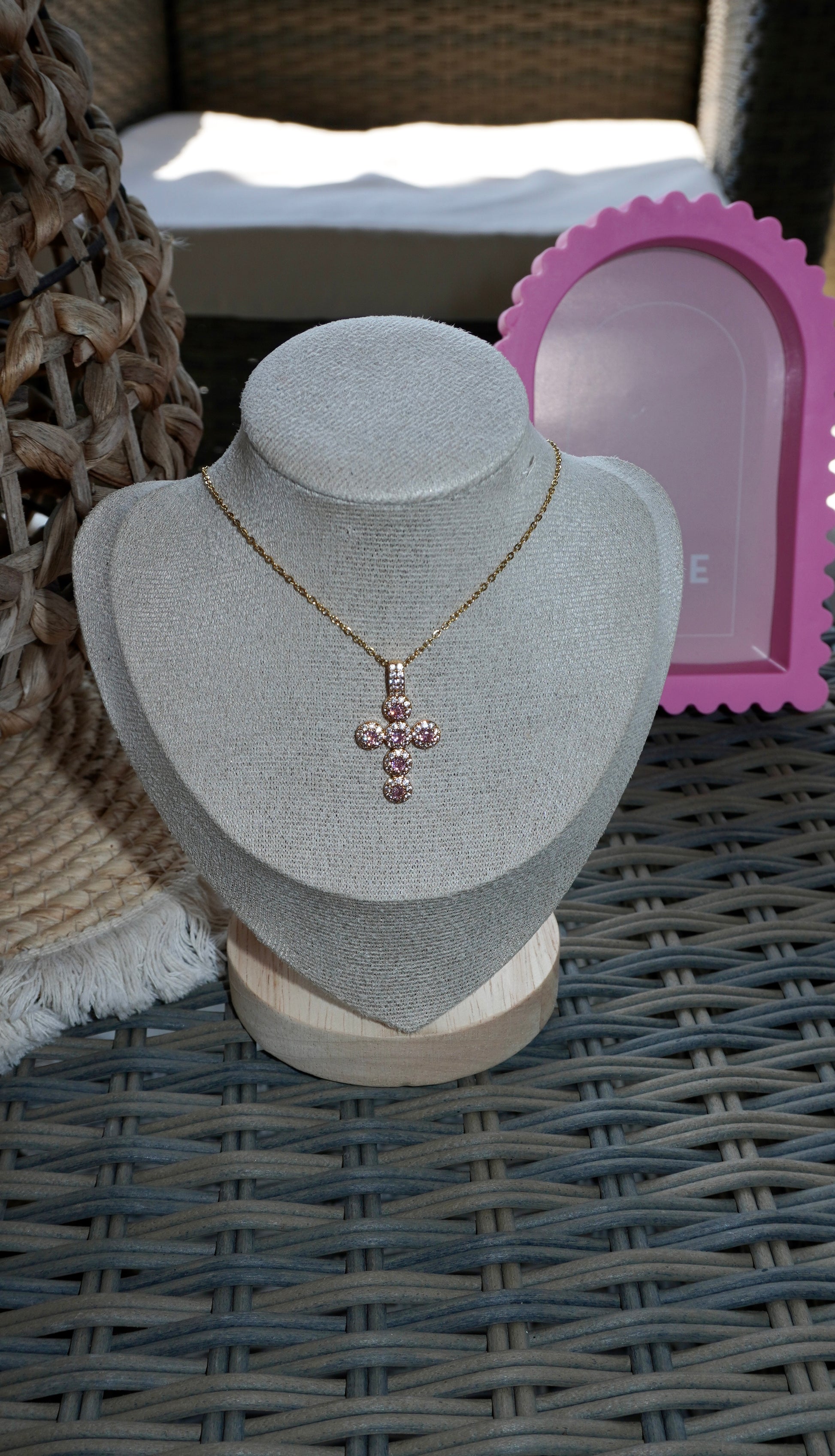 Collana Croce Rory pink