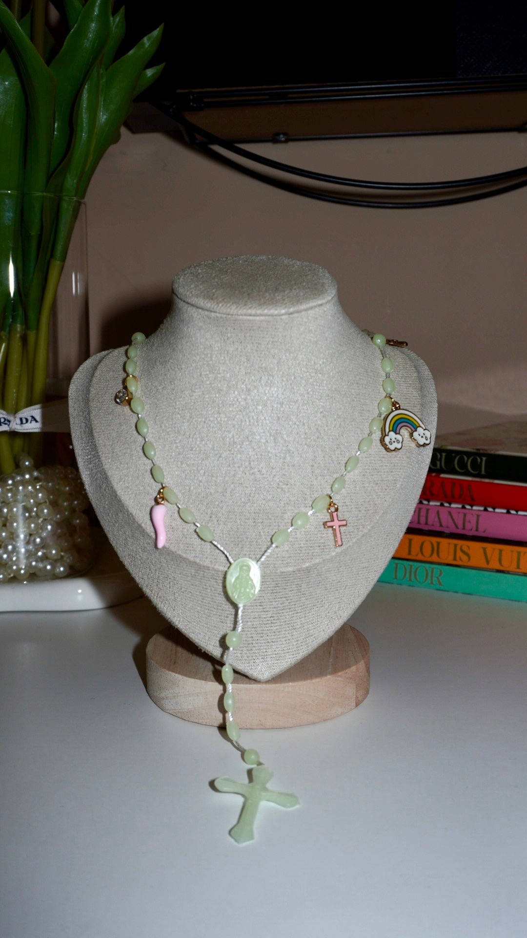 Collana Rosario green
