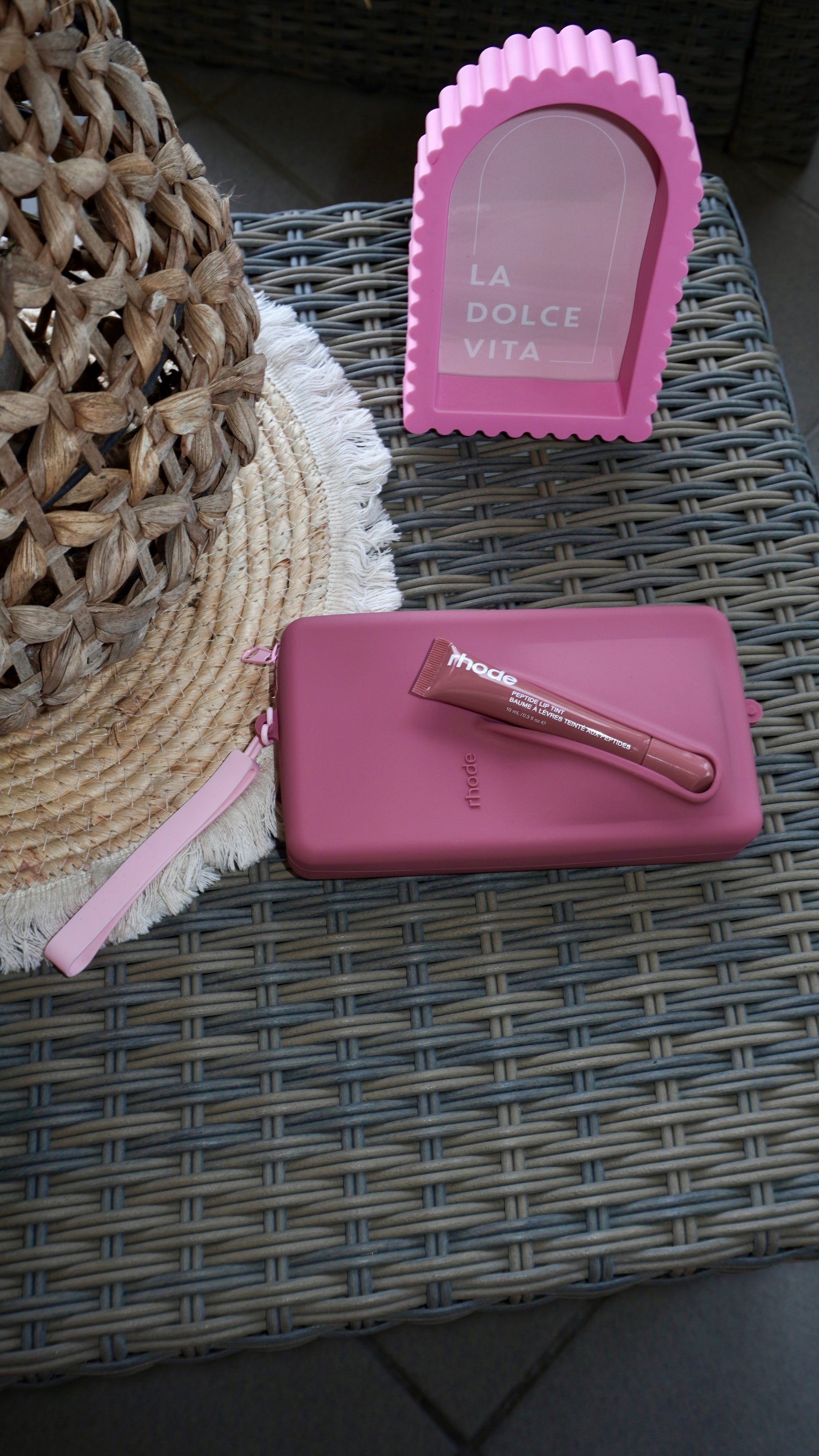 Borsello Rd con Lip gloss
