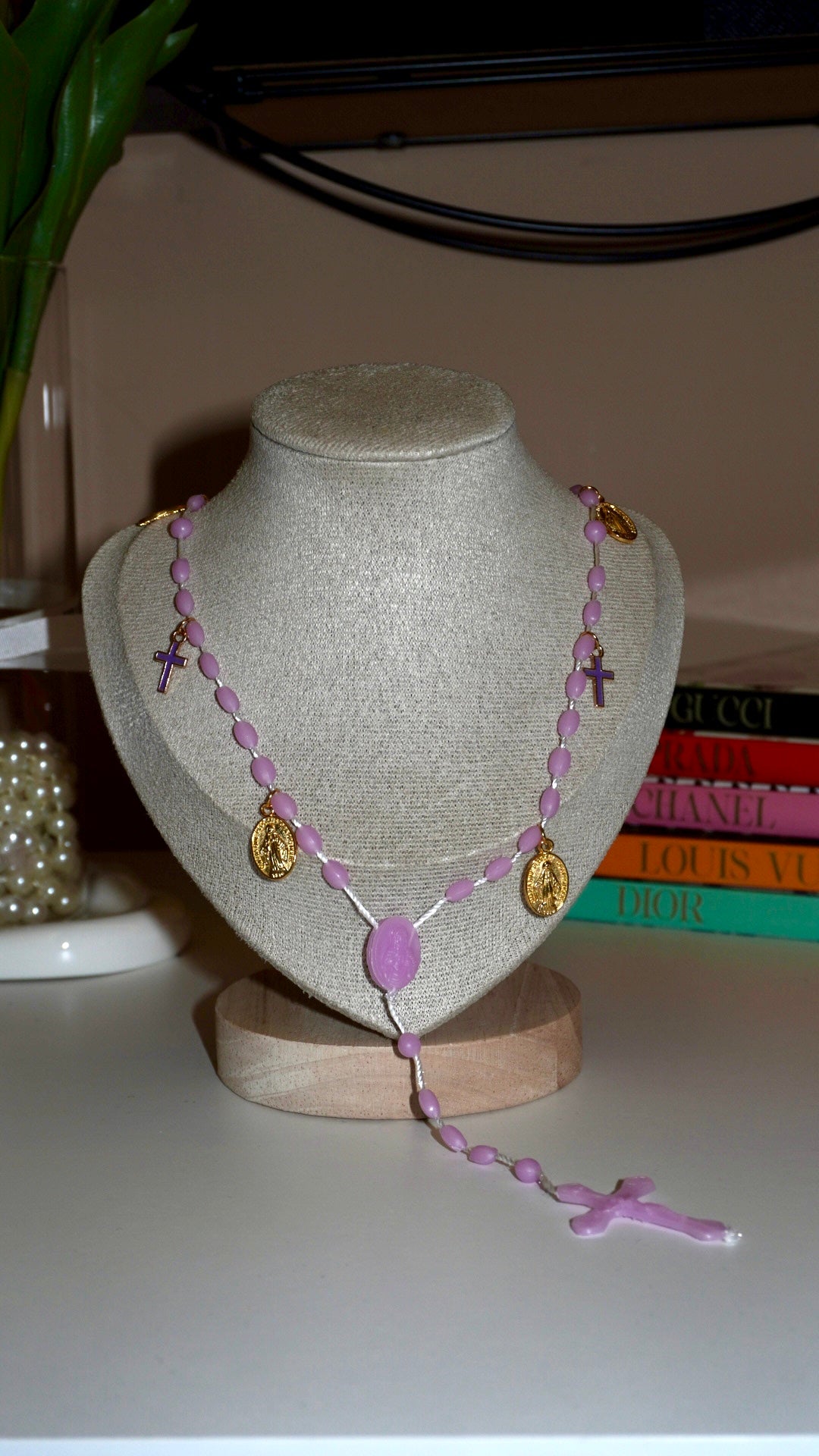Collana Rosario Lilla