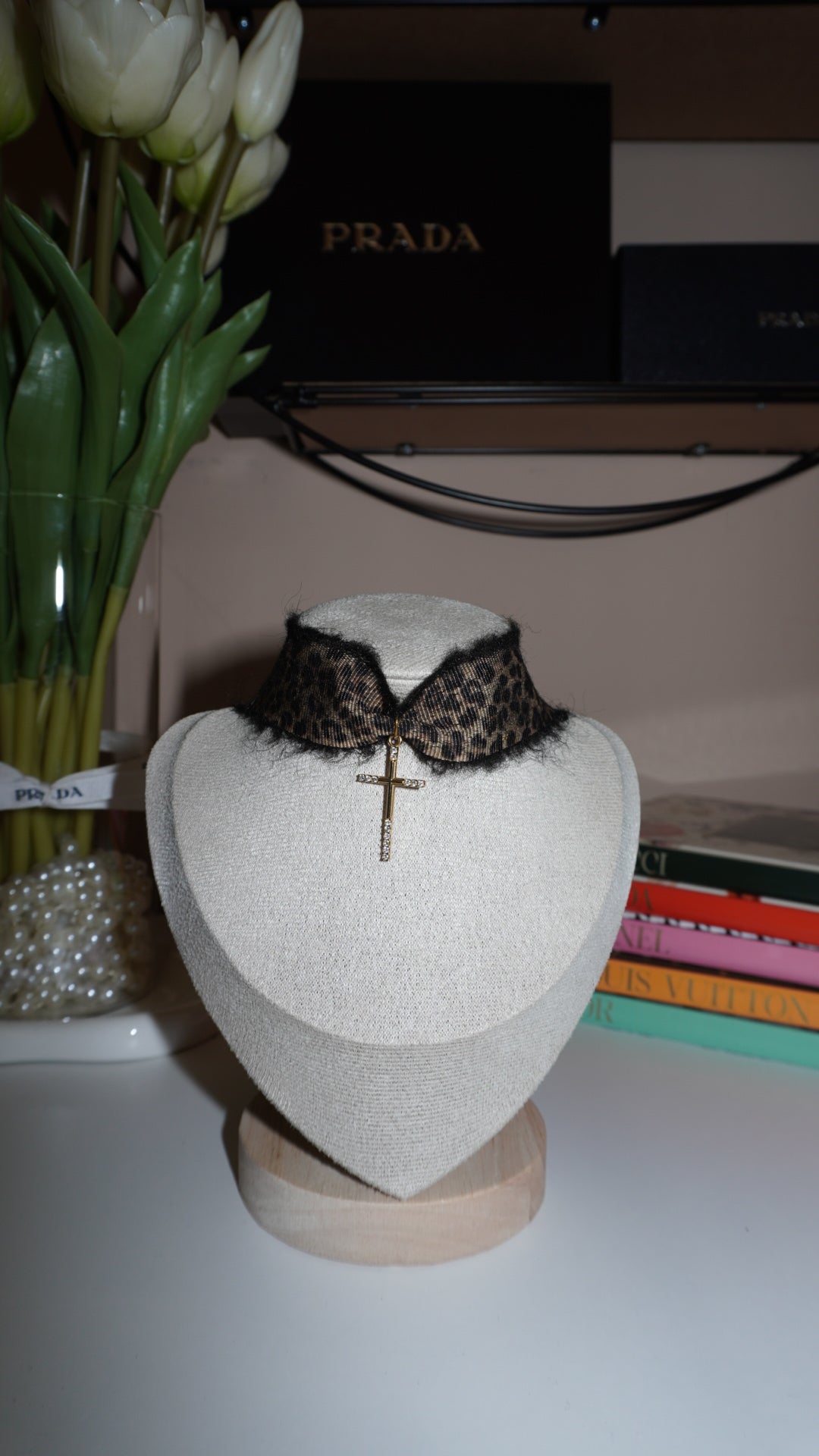 Chocker peloso animalier Glossy