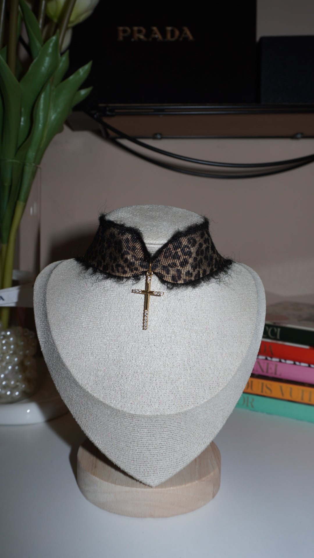 Chocker peloso animalier Glossy