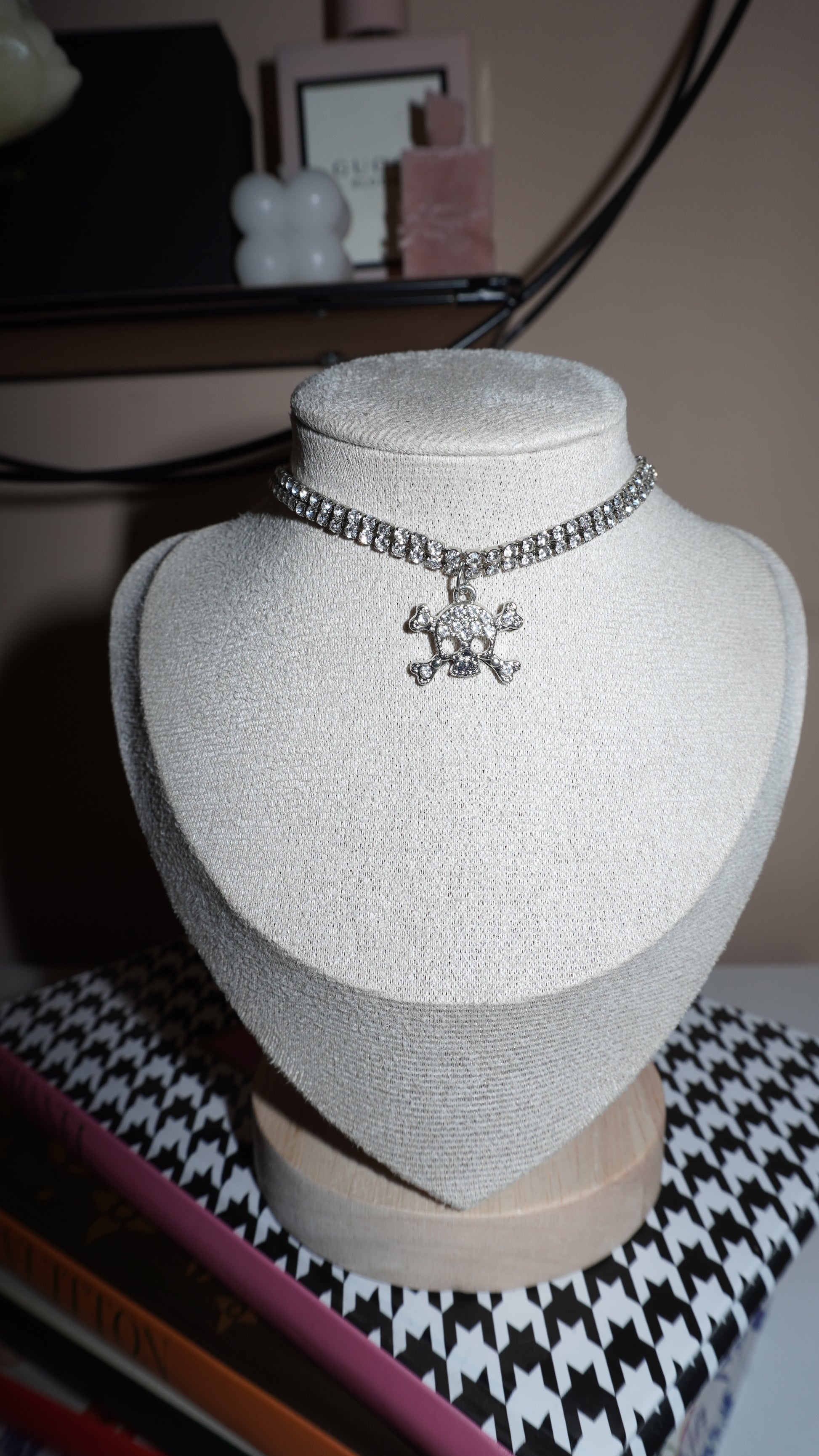 Chocker teschio silver