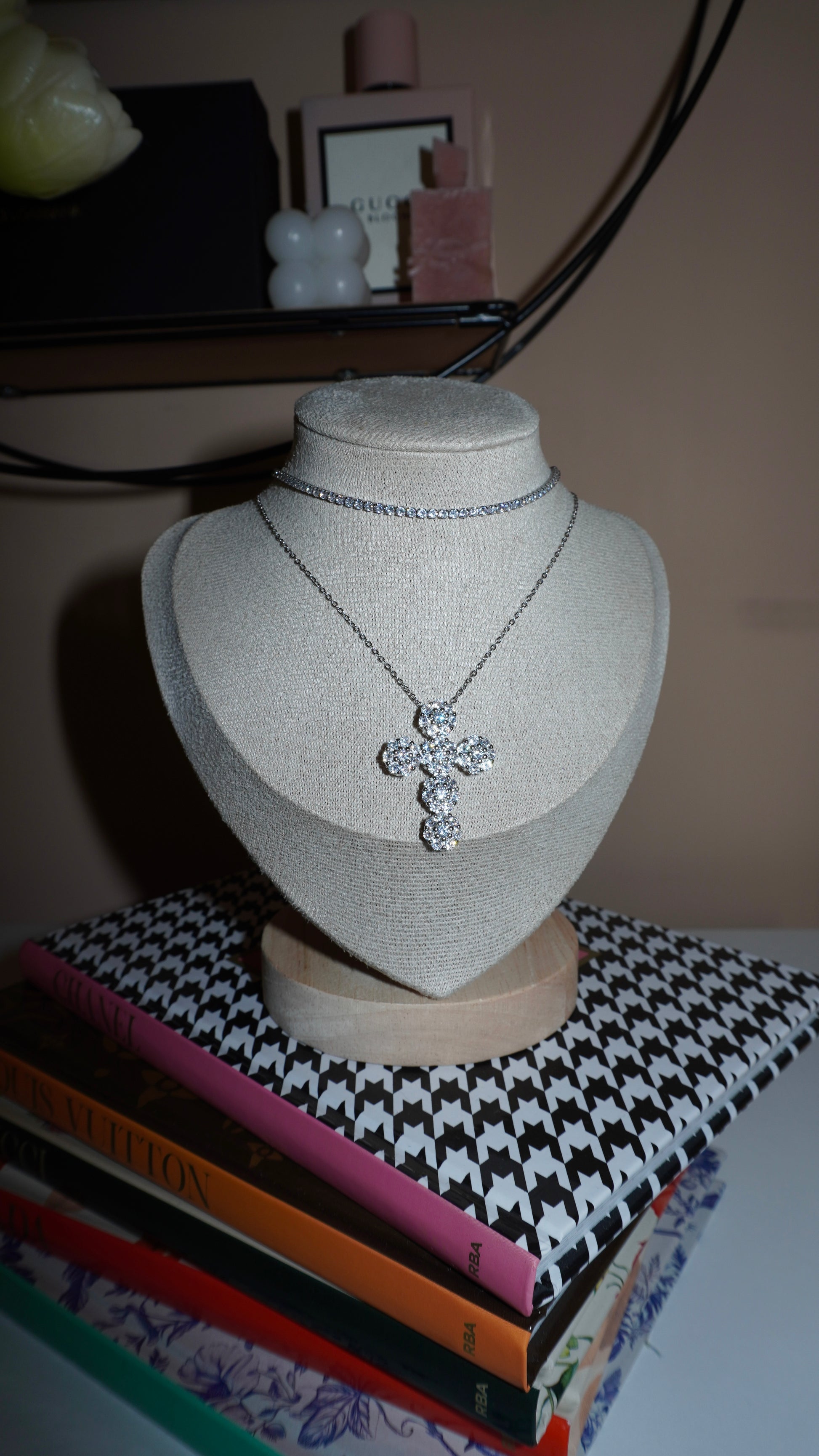 Combo Chocker+Collana Navy Silver