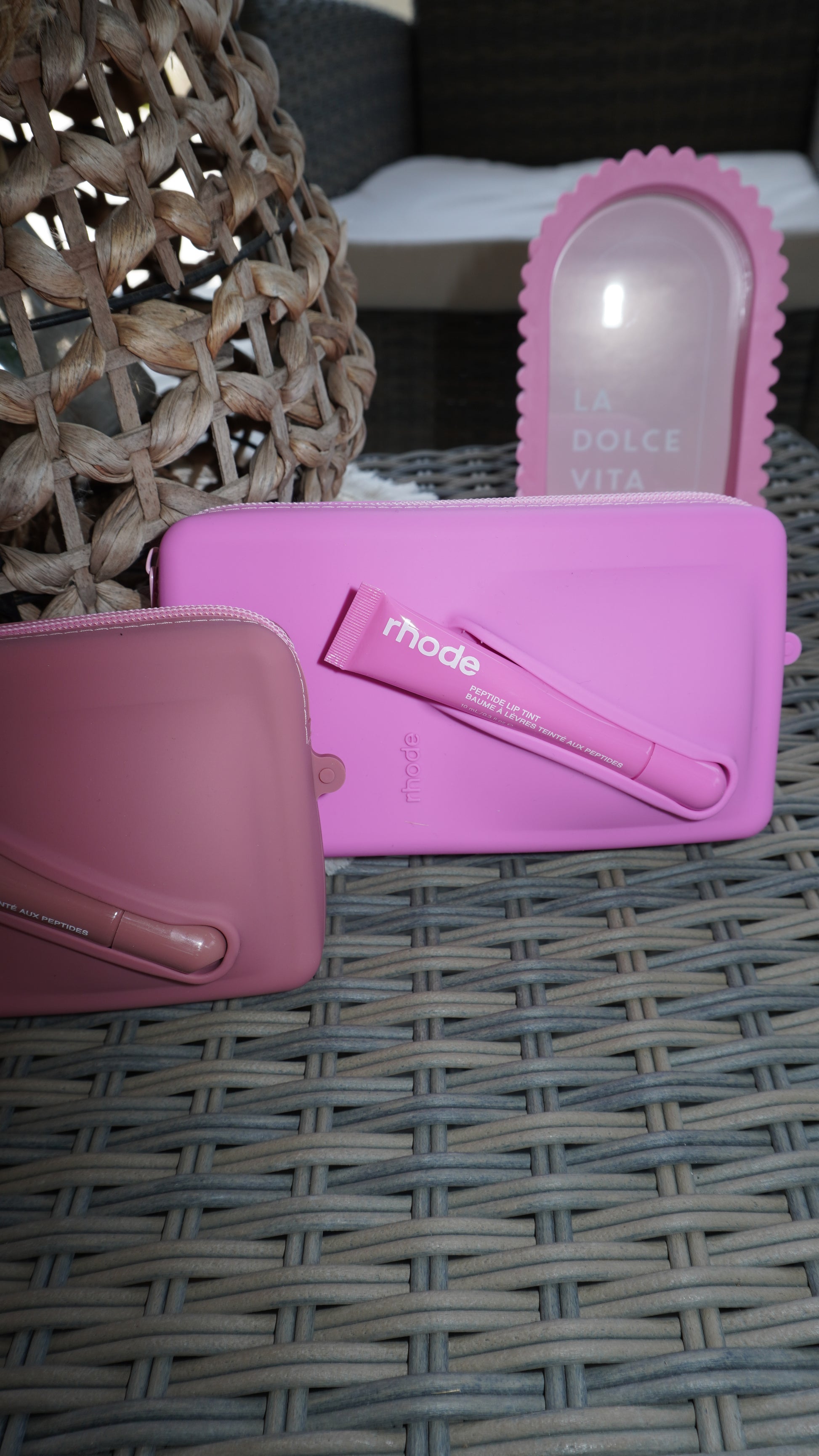 Borsello Rd con Lip gloss