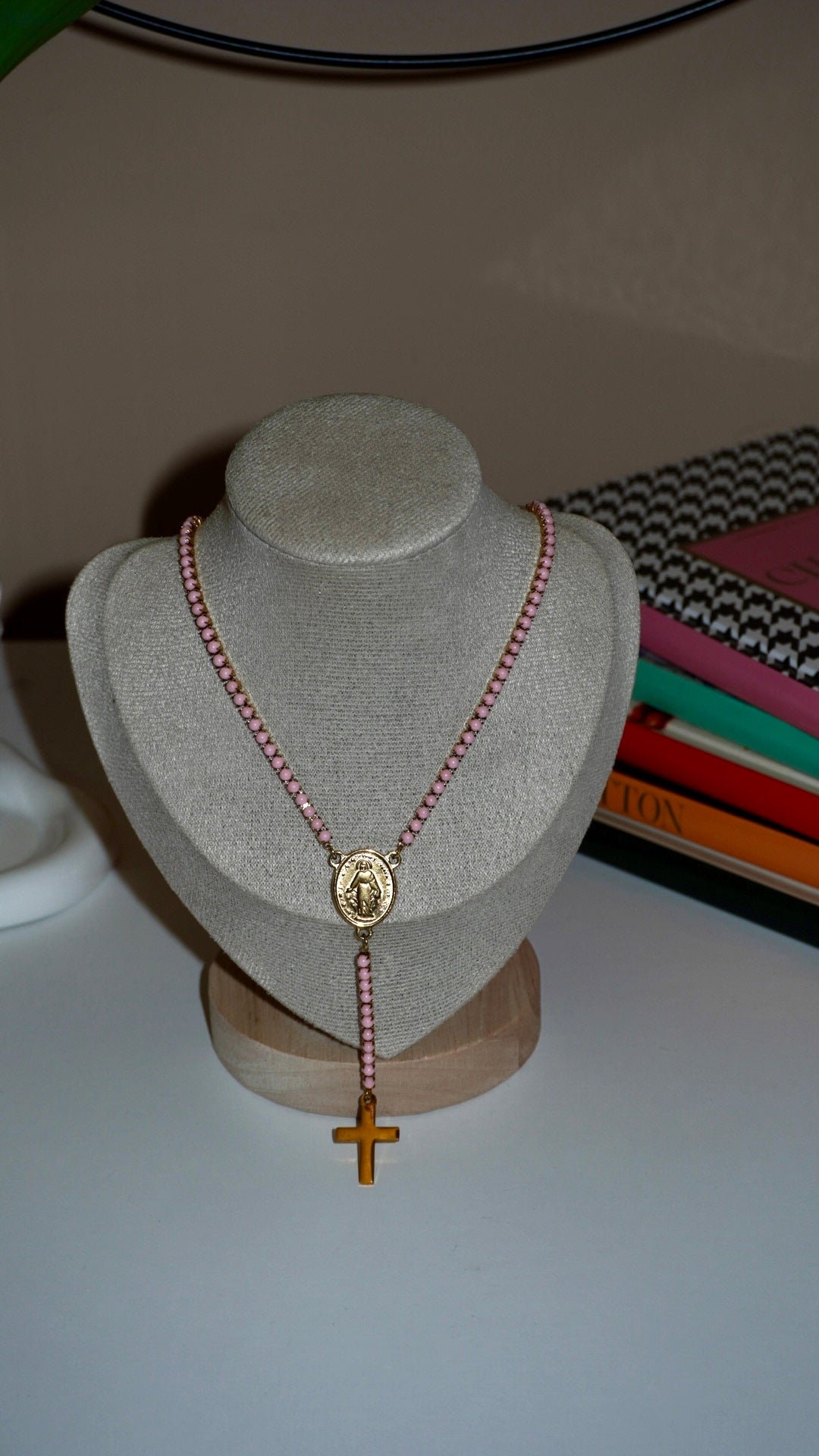 Collana Rosario brillantini pink