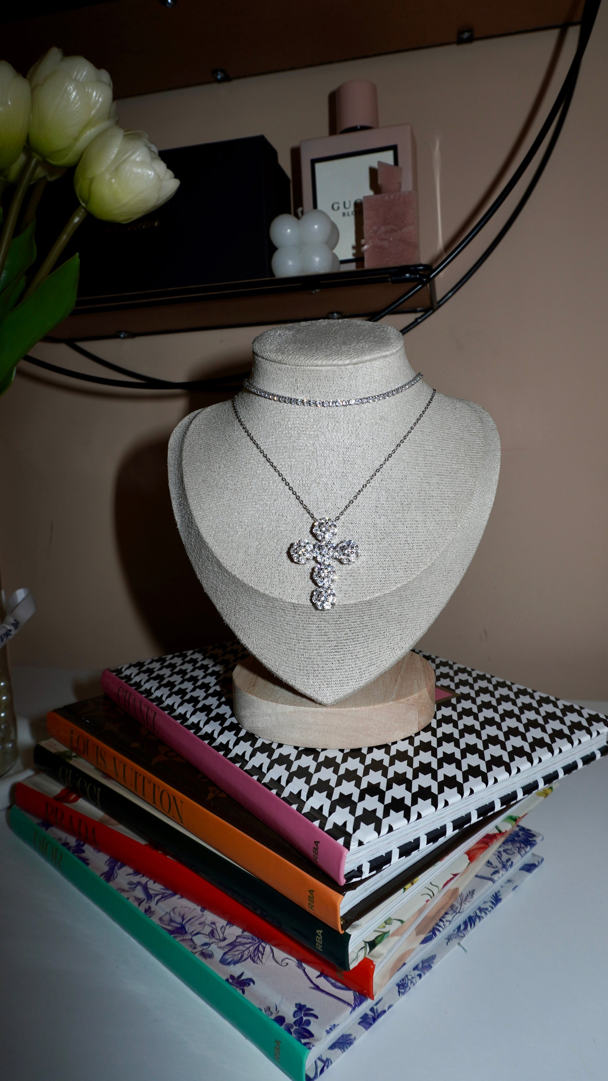 Combo Chocker+Collana Navy Silver