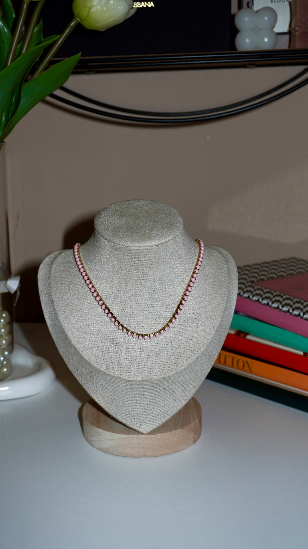 Chocker/Collana tennis pink