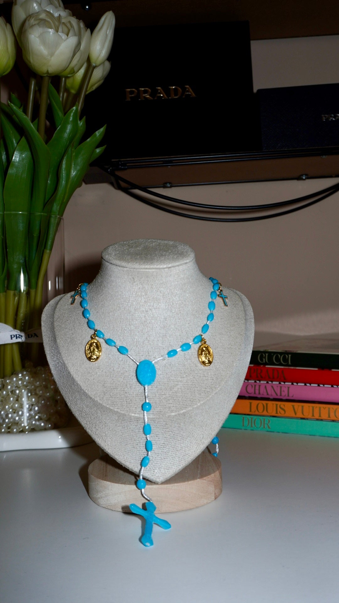 Collana Rosario azzurro