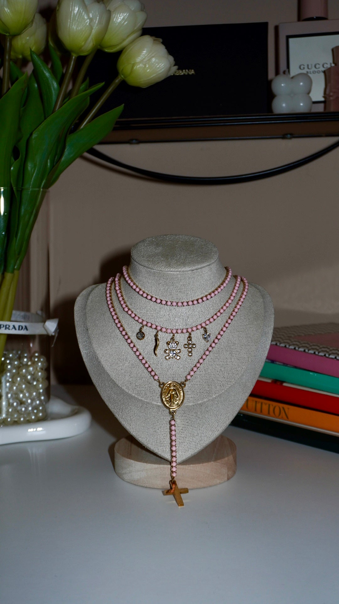 Combo pinkissima Chocker+collana+Rosario